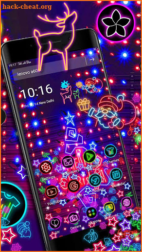 Shiny Neon Christmas Light Gravity Theme screenshot