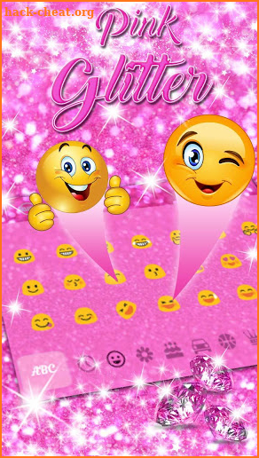 Shiny Pink Glitter Keyboard Theme screenshot