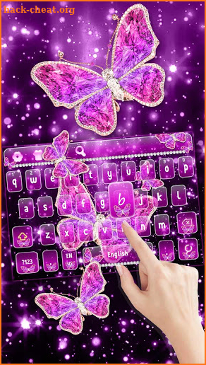 Shiny Purple Butterfly Keyboard screenshot
