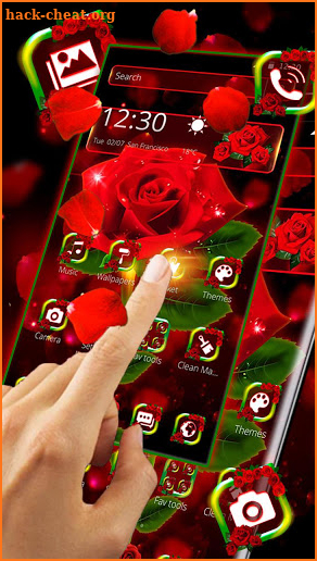 Shiny Red Rose Theme screenshot
