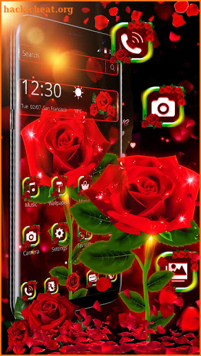 Shiny Red Rose Theme screenshot