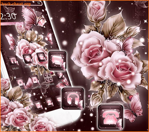 Shiny Rose Butterfly Theme screenshot