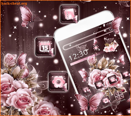 Shiny Rose Butterfly Theme screenshot
