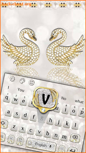 Shiny Silver Glitter Diamond Swan Keyboard Theme screenshot