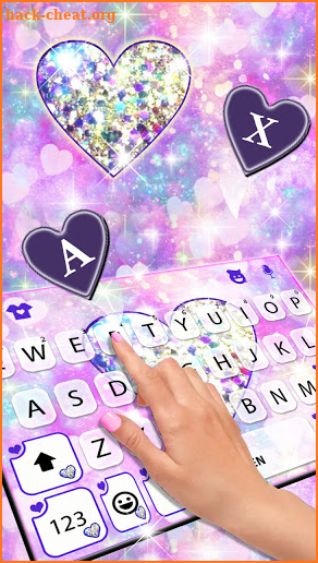 Shiny Sparkle Heart Keyboard Background screenshot