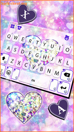 Shiny Sparkle Heart Keyboard Background screenshot