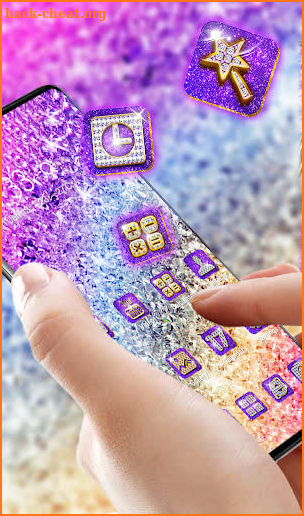 Shiny theme of purple crystal diamonds 2019 screenshot