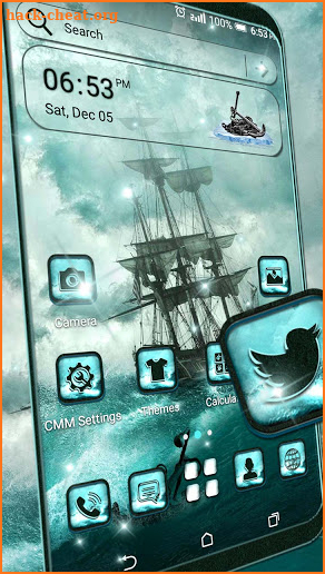 Ship in Storm Launcher Theme screenshot