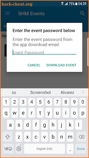 SHM Events screenshot