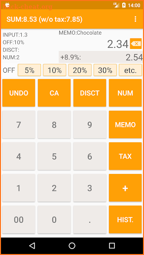 Shopping Calculator with tax screenshot