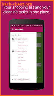 Shopping List & Cleaning Plan screenshot