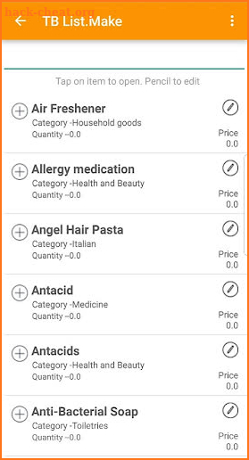 Shopping List - TB List.Make screenshot