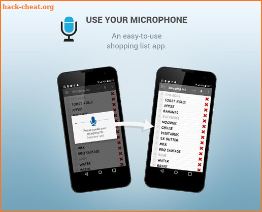 Shopping list voice input screenshot