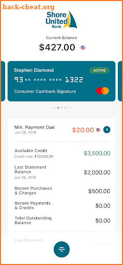 Shore United Bank Credit Card screenshot