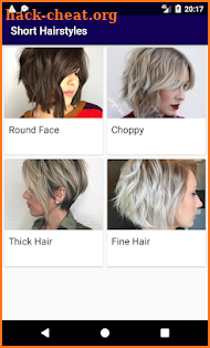 Short hairstyles screenshot