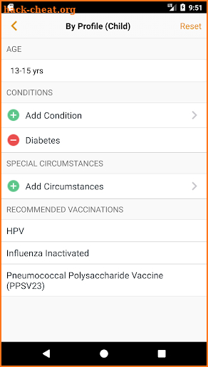 Shots Immunizations screenshot