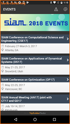 SIAM 2018 Conferences screenshot