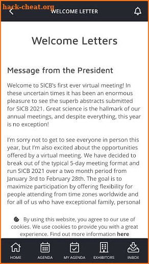 SICB 2021 Annual Meeting screenshot