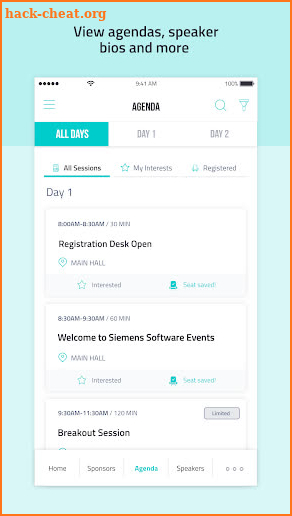 Siemens Software Events screenshot