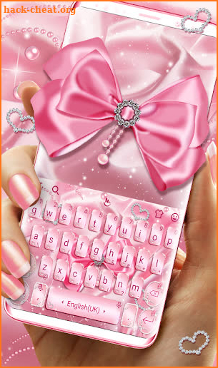 Silk Pink Bow Keyboard Theme screenshot