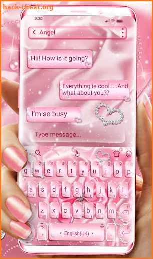 Silk Pink Bow Keyboard Theme screenshot