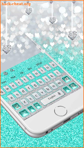 Silver & Blue Butterfly Glitter Keyboard Theme screenshot