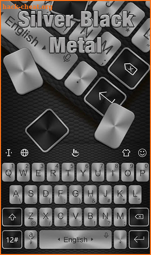 Silver Black Metal Keyboard Theme screenshot