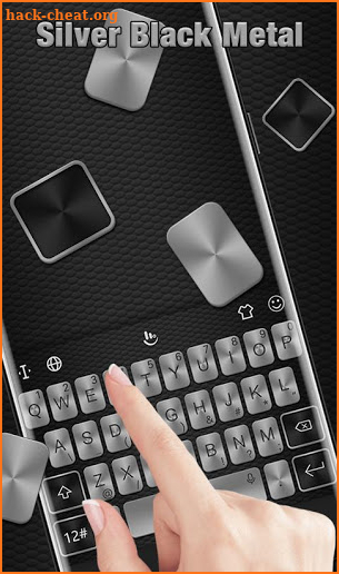 Silver Black Metal Keyboard Theme screenshot
