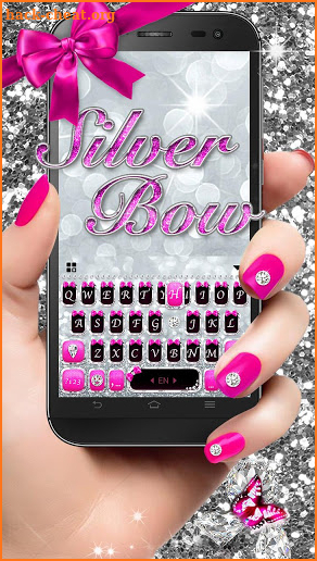 Silver Bowknot Keyboard Theme screenshot