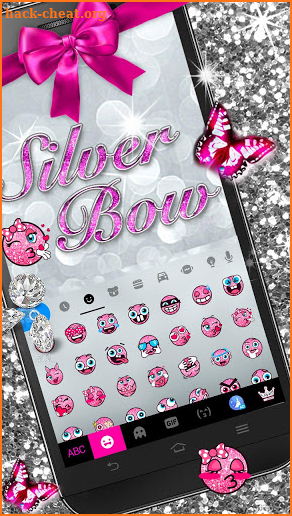 Silver Bowknot Keyboard Theme screenshot
