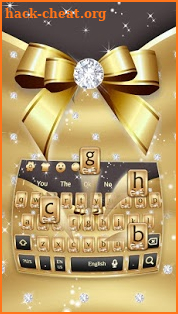 Silver Diamond Gold Ribbon Keyboard Theme screenshot