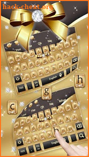 Silver Diamond Gold Ribbon Keyboard Theme screenshot