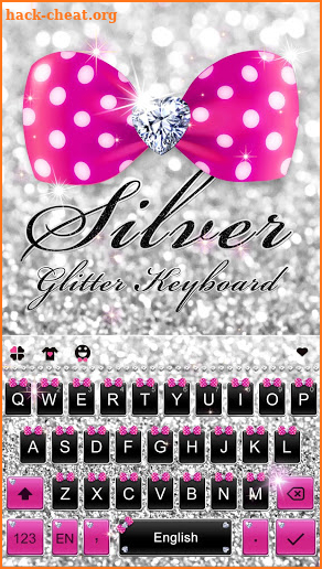 Silver glitter keyboard theme screenshot