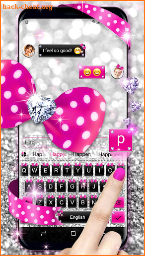 Silver glitter keyboard theme screenshot