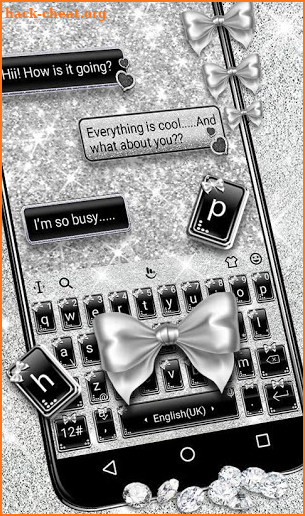 Silver Heart Keyboard Theme screenshot