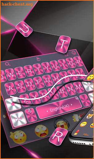 Silver Pink Metal Keyboard Theme screenshot