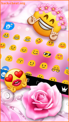 Silver Pink Rose Keyboard Theme screenshot