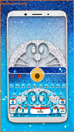 Silver Robot Cat Keyboard Theme screenshot