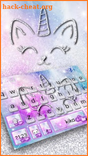 Silver Unicorn Cat Keyboard screenshot