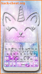 Silver Unicorn Cat Keyboard screenshot