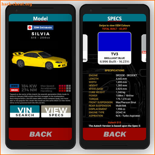 Silvia Database screenshot