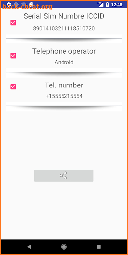 SIM serial number ICCID screenshot