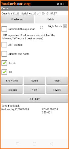 SimEx Practice Exam CCNP ENCOR screenshot