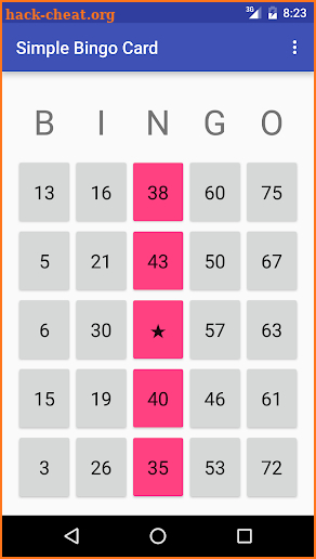Simple Bingo Card screenshot