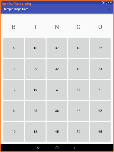 Simple Bingo Card screenshot