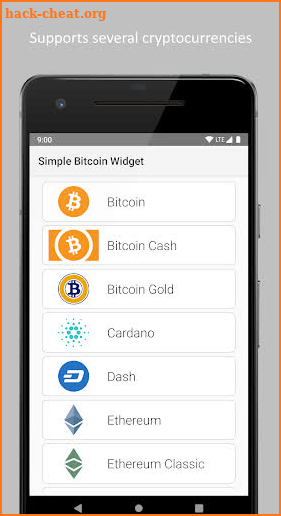 Simple Bitcoin Widget screenshot
