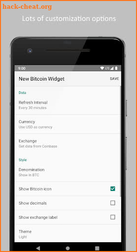 Simple Bitcoin Widget screenshot