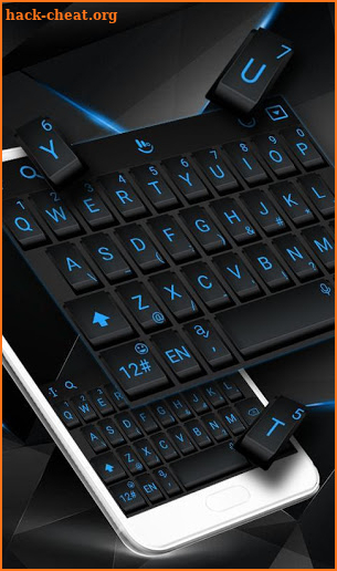 Simple Black Blue Keyboard Theme screenshot