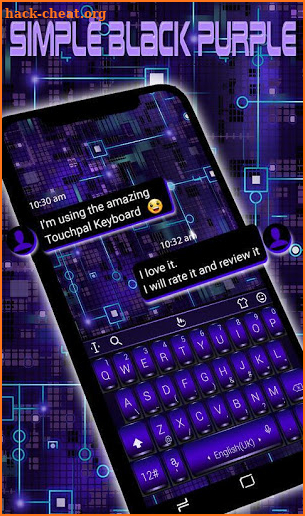 Simple Black Purple Keyboard Theme screenshot