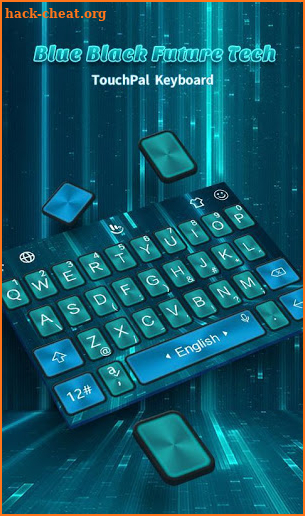 Simple Blue Black Future Tech Keyboard Theme screenshot